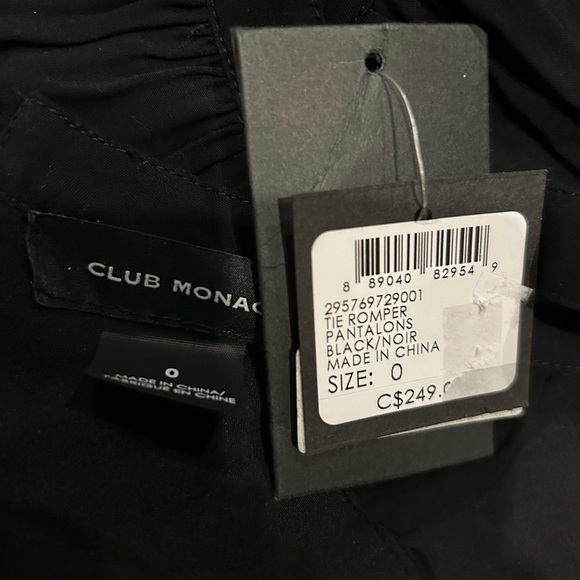 NWT Club Monaco Lightweight Halter Romper Shorts black Size 0 XS - Picture 11 of 11